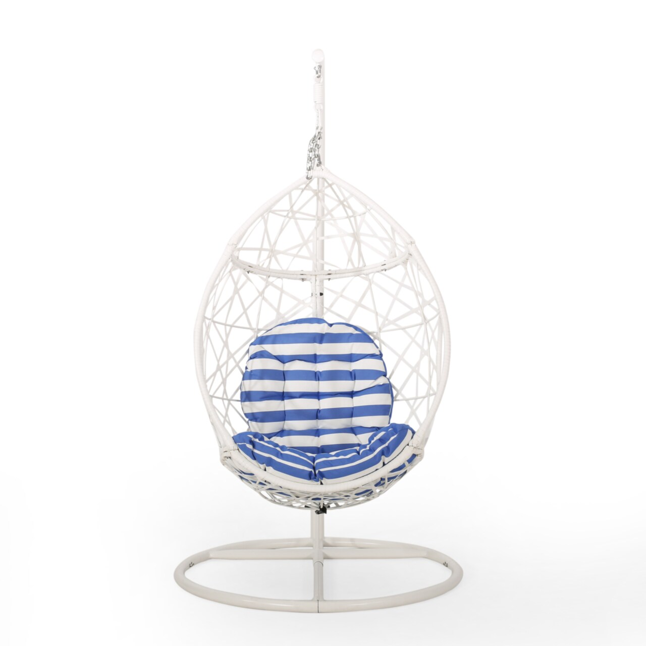 GDFStudio Berkley Outdoor Wicker Hanging Teardrop Egg Chair